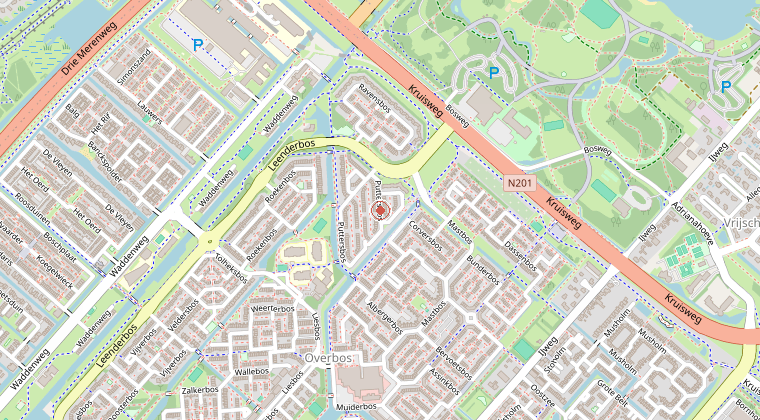 Kaart van de omgeving van de melding
