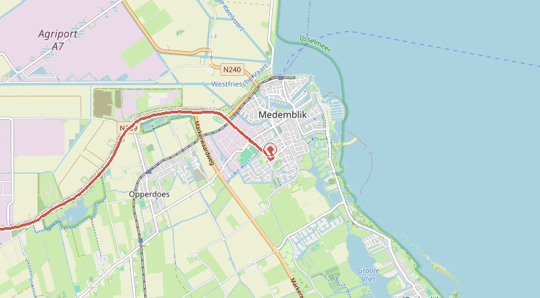 Kaart van de omgeving van de melding