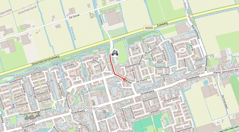 Kaart van de omgeving van de melding