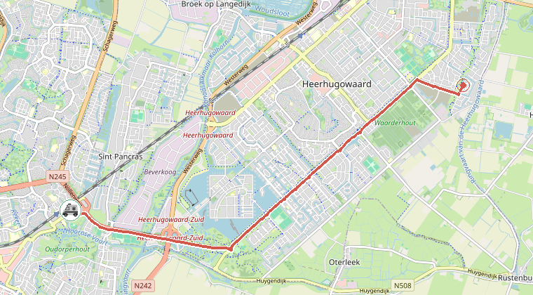Kaart van de omgeving van de melding
