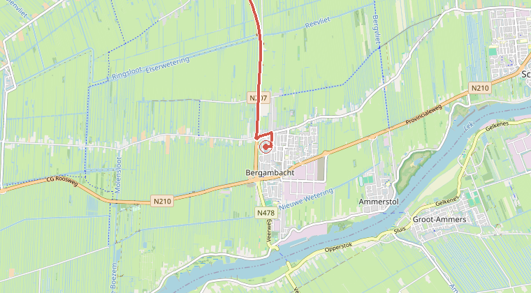 Kaart van de omgeving van de melding