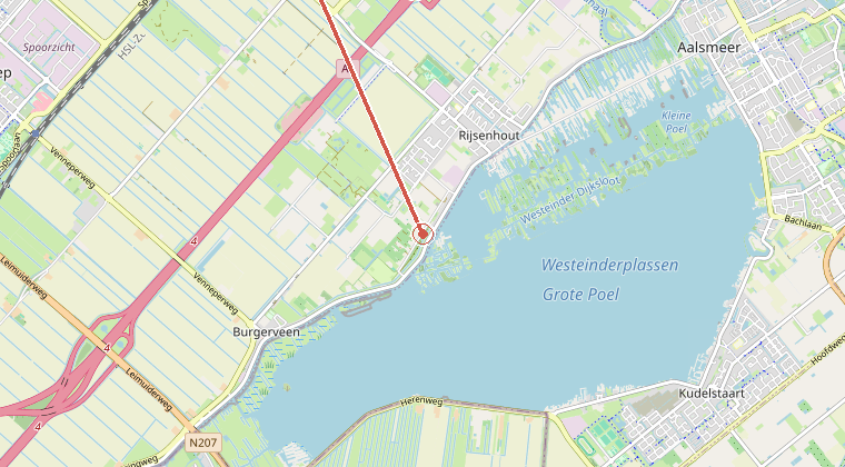 Kaart van de omgeving van de melding