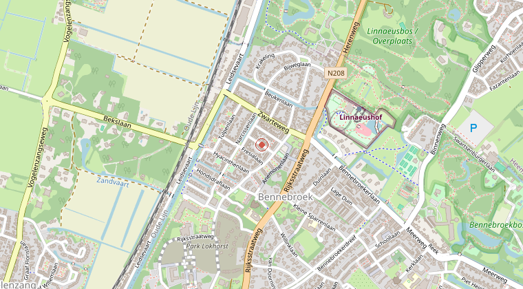 Kaart van de omgeving van de melding