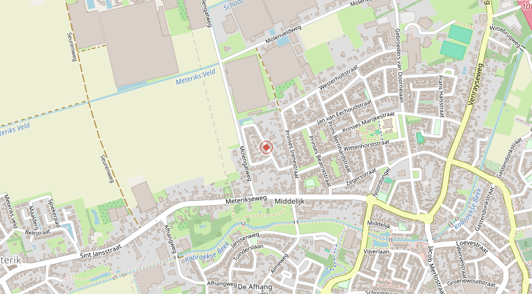 Kaart van de omgeving van de melding