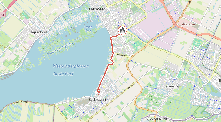 Kaart van de omgeving van de melding