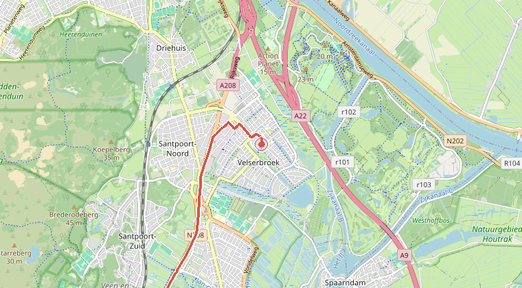 Kaart van de omgeving van de melding