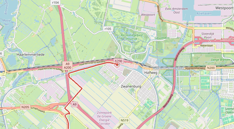 Kaart van de omgeving van de melding