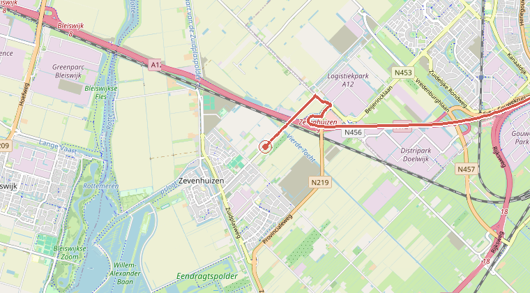 Kaart van de omgeving van de melding