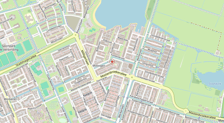 Kaart van de omgeving van de melding