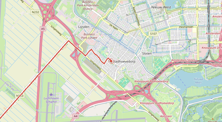 Kaart van de omgeving van de melding