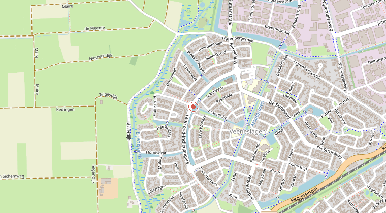 Kaart van de omgeving van de melding