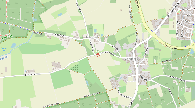 Kaart van de omgeving van de melding