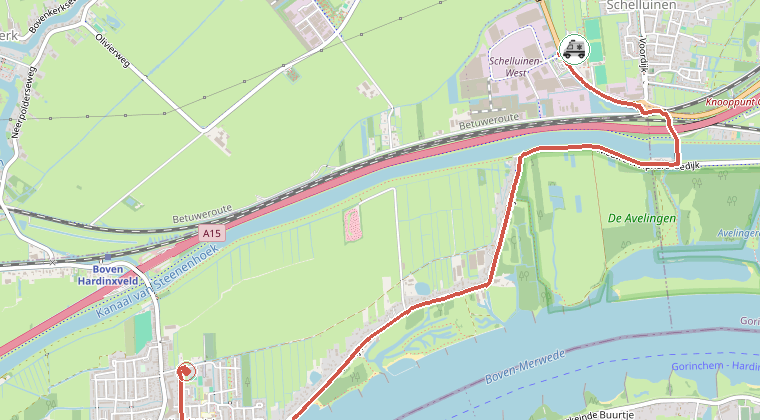 Kaart van de omgeving van de melding