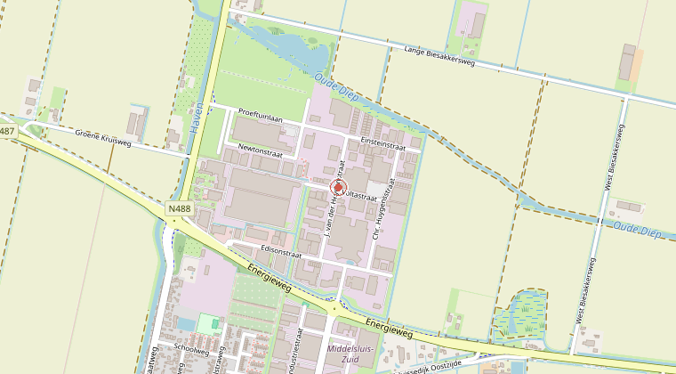 Kaart van de omgeving van de melding