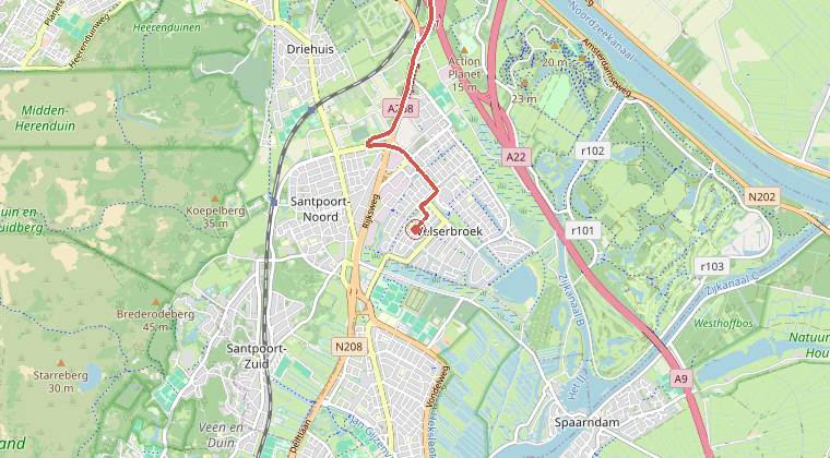 Kaart van de omgeving van de melding