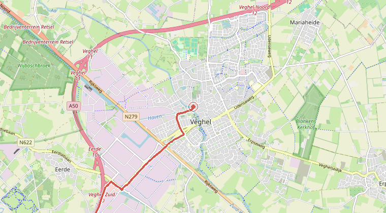Kaart van de omgeving van de melding