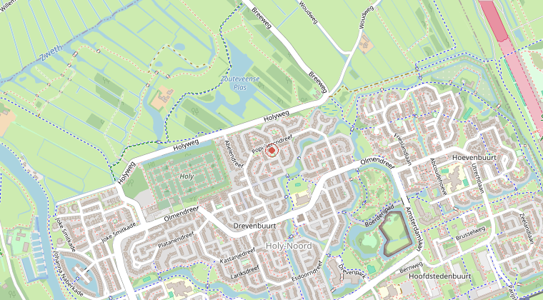 Kaart van de omgeving van de melding