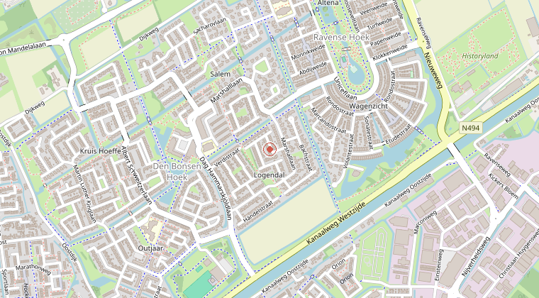 Kaart van de omgeving van de melding