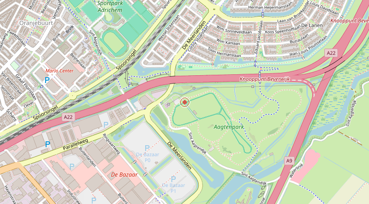 Kaart van de omgeving van de melding