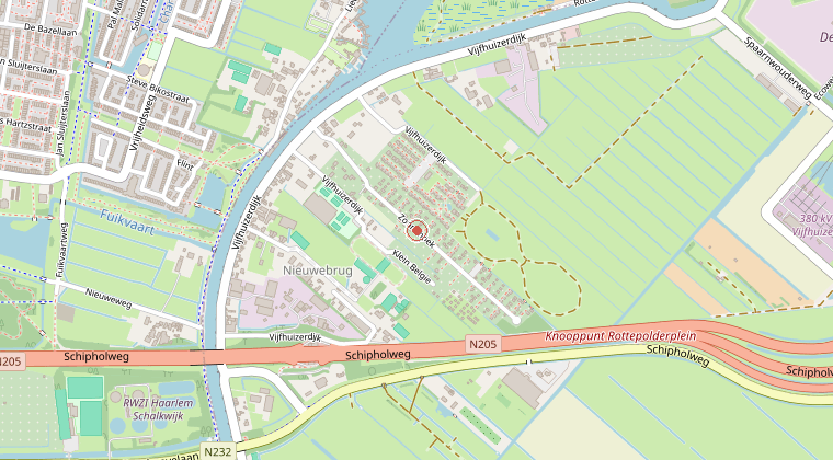 Kaart van de omgeving van de melding