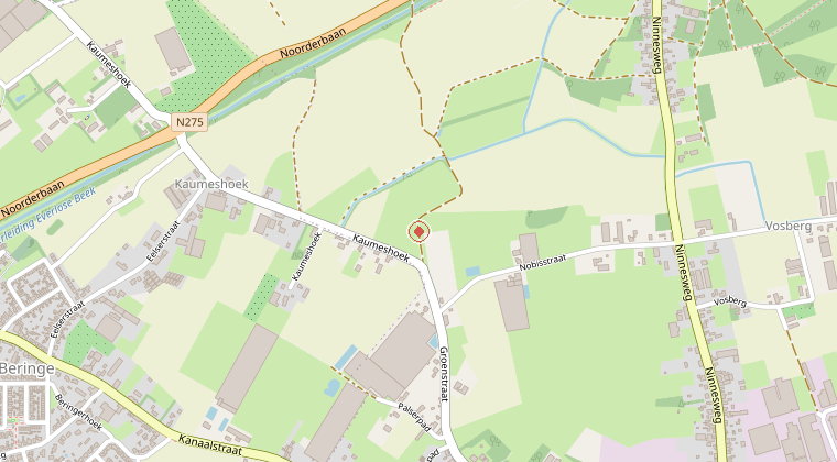 Kaart van de omgeving van de melding