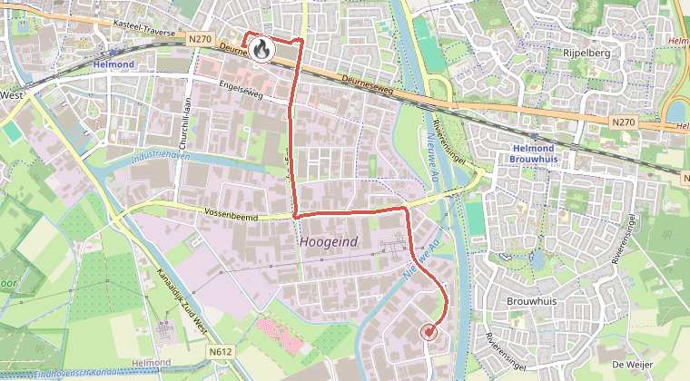 Kaart van de omgeving van de melding