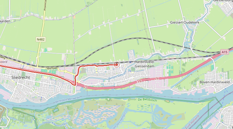 Kaart van de omgeving van de melding
