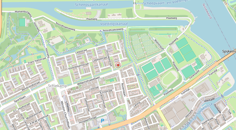 Kaart van de omgeving van de melding