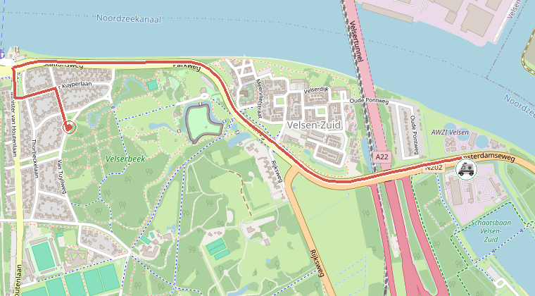 Kaart van de omgeving van de melding