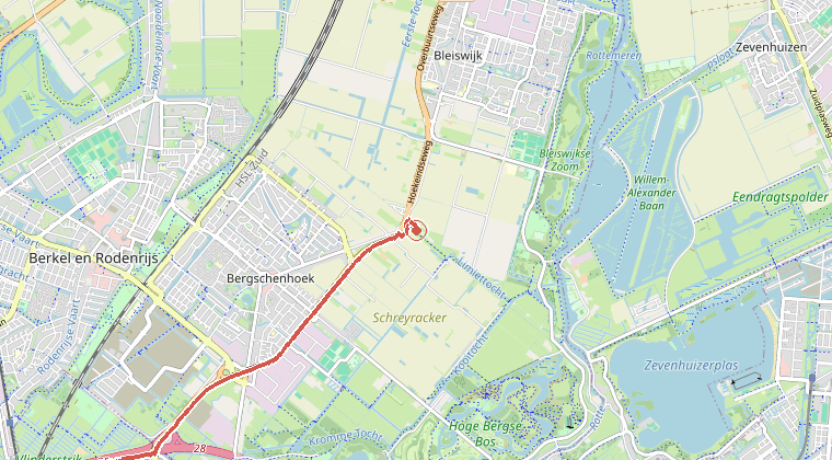 Kaart van de omgeving van de melding