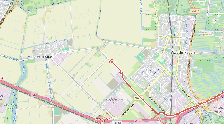 Kaart van de omgeving van de melding