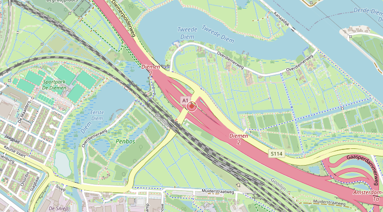 Kaart van de omgeving van de melding