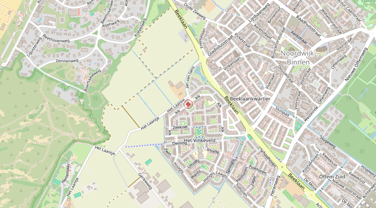 Kaart van de omgeving van de melding