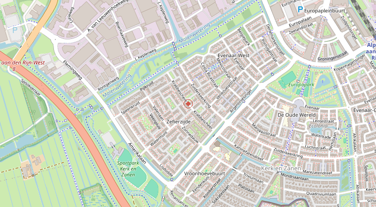 Kaart van de omgeving van de melding