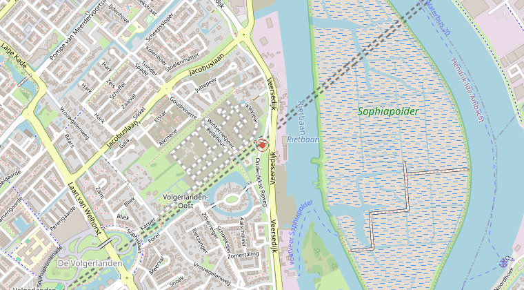Kaart van de omgeving van de melding