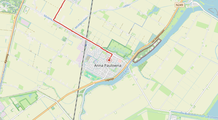 Kaart van de omgeving van de melding
