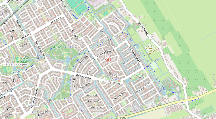 Kaart van de omgeving van de melding