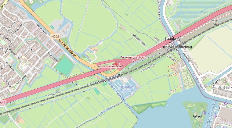 Kaart van de omgeving van de melding