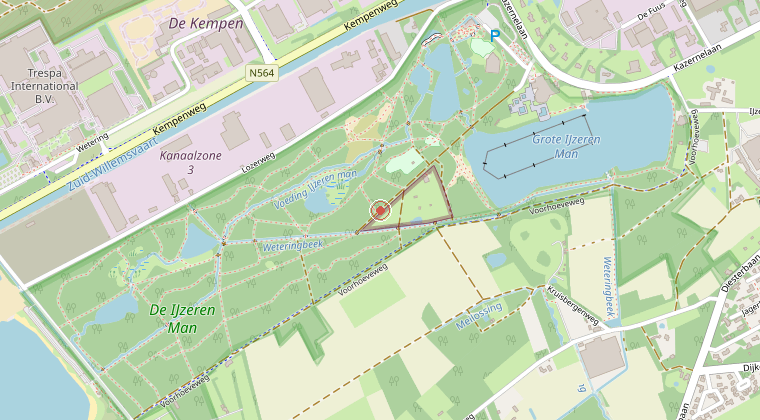 Kaart van de omgeving van de melding