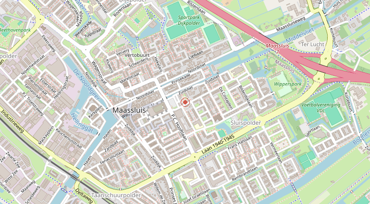 Kaart van de omgeving van de melding