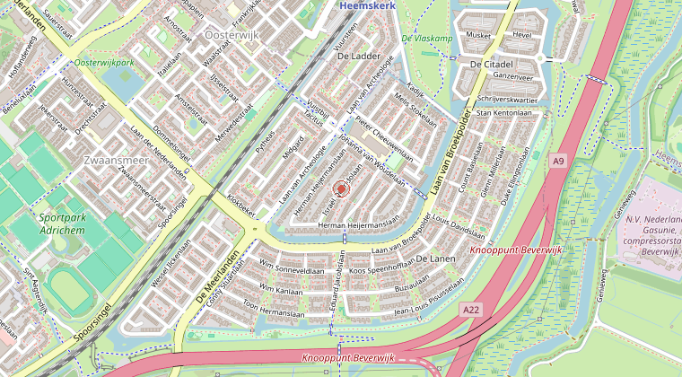 Kaart van de omgeving van de melding