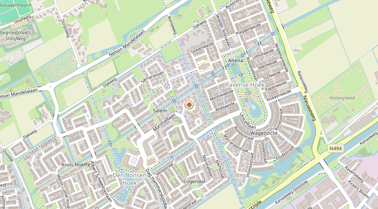 Kaart van de omgeving van de melding