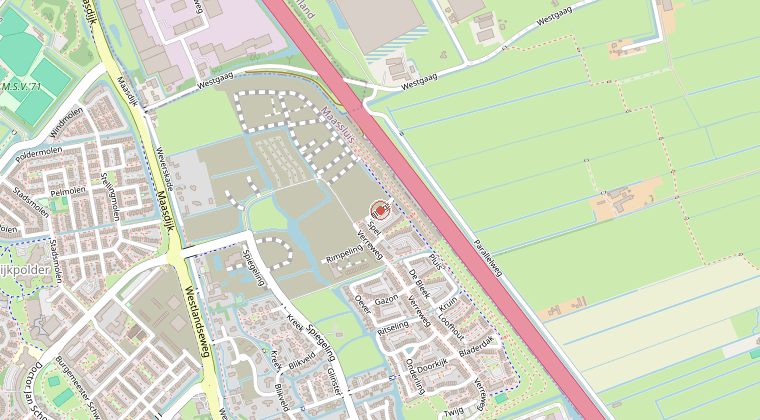 Kaart van de omgeving van de melding