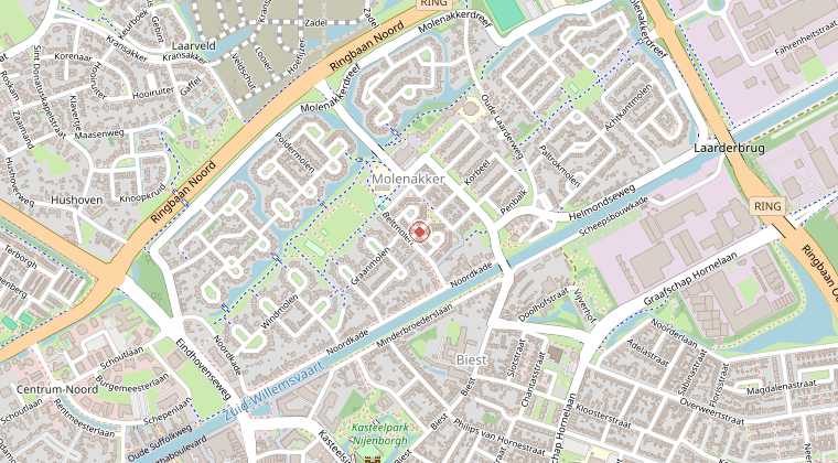 Kaart van de omgeving van de melding