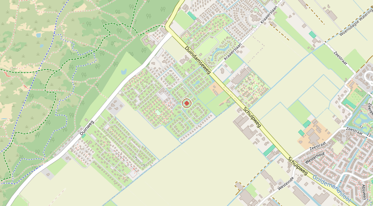 Kaart van de omgeving van de melding