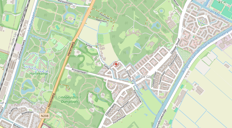 Kaart van de omgeving van de melding