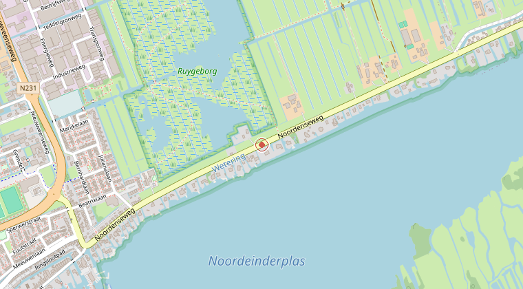 Kaart van de omgeving van de melding