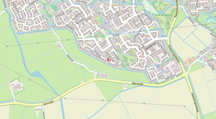Kaart van de omgeving van de melding