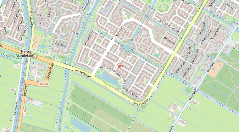 Kaart van de omgeving van de melding