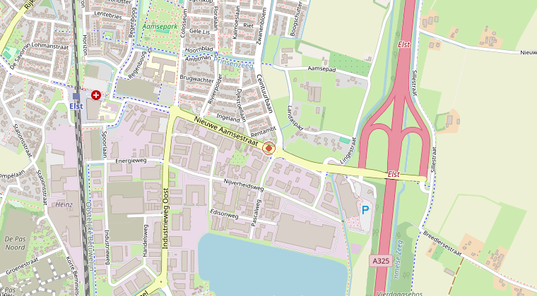 Kaart van de omgeving van de melding